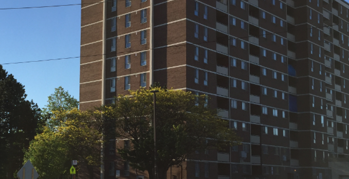 An apartment building in Toronto.