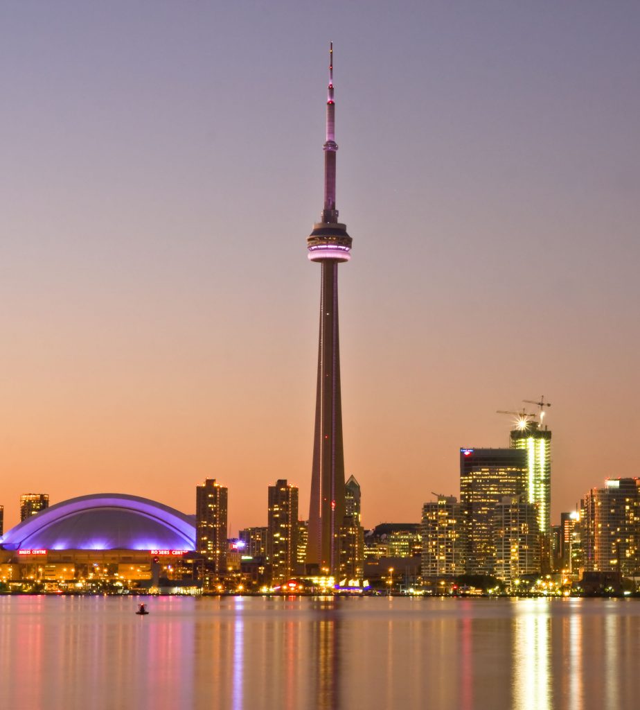 Toronto skyline at dusk